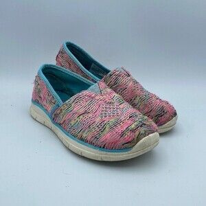 Skechers Girls Slip-on Pureflex 3-Wavy Dreamer Sneaker Size Turquoise Pink 13
